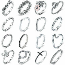 Anillo de plata 925 apilable sólido para mujeres anillos de nudillos banda talla 5-9 joyería de moda, usado segunda mano  Embacar hacia Argentina