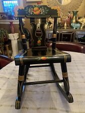 Cadeira de balanço infantil holandesa Pa dos anos 1950 antiga pintada de preto e ouro arte popular comprar usado  Enviando para Brazil