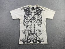 Camiseta masculina vintage OBEY grande off white estampa total esqueleto nervuras Y2K EUA comprar usado  Enviando para Brazil