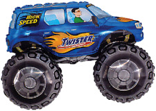 BLUE MONSTER TRUCK SUPERSHAPE 27" FLEXMETAL FOIL PARTY BALLOON! for sale  Shipping to South Africa