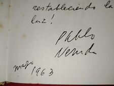 Libro Pablo Neruda Revisado y Firmado Poeta Firmado 1963 Chile  segunda mano  Embacar hacia Argentina