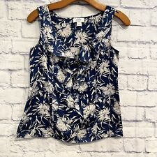 LOFT Floral Twist Ruffle Tank Blouse Petites XXSP for sale  Shipping to South Africa