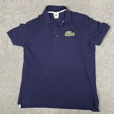 Lacoste Shirt Mens Size 6 XL Polo Gator BIG CROC Logo Tennis Golf Blue Navy for sale  Shipping to South Africa