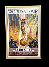 1933 Chicago World's Fair Travel Reproduction Poster Print Professional Framed for sale  Shipping to South Africa