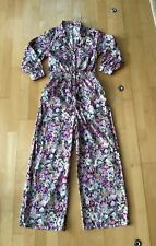 Monki Floral Boiler Suit / Jumpsuit 100% Cotton Elasticated Waist Size Small for sale  Shipping to South Africa