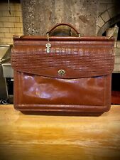 UAU!! Bolsa maleta vintage Jack Georges tecido couro marrom avermelhado aba laptop comprar usado  Enviando para Brazil