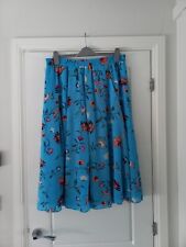 Hush Blue Floral Midi Skiet With Pockets Size 14 Uk Fit 16 for sale  Shipping to South Africa