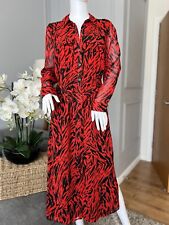 MINT VELVET Lizzie Red Zebra Animal Print Shirt Dress Size UK 12 for sale  Shipping to South Africa
