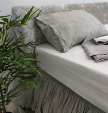 Linen pillowcase with flap housewife style softened Stonewashed shabby look, used for sale  Shipping to South Africa