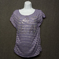Las Vegas Stripped short sleeve T-shirt - Women's size M - Purple, sequins, gems tweedehands  verschepen naar Netherlands