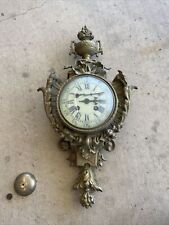 Antique A.D Mougin French Victorian Ornate Brass Cartel Wall Clock Untested for sale  Shipping to South Africa