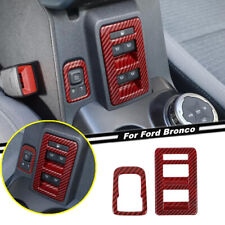 Cubierta de moldura de interruptor de ventana de coche para Ford Bronco 21-24 accesorios de 4 puertas rojo carbono segunda mano  Embacar hacia Mexico