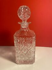 Heavy Lead Crystal Cut Square Decanter with Stopper, Vintage for sale  Shipping to South Africa