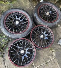 black red alloy wheels for sale  HUDDERSFIELD