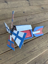 Vintage Wood Folk Art Yard Garden Whirligig Windmill Wind Spinner Red White Blue for sale  Shipping to South Africa