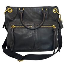 Bolsa tiracolo Fossil Karli bolsa de couro preta seixo vintage retrô grande clássica comprar usado  Enviando para Brazil