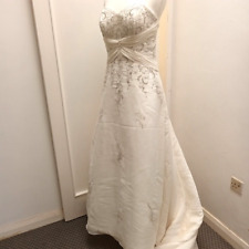 Mori Lee UK 16 Ivory Strapless A Line Wedding Dress Lace Up Back, used for sale  Shipping to South Africa