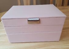 Stackers Jewellery Box Classic Size Pink/Beige and White Spot Lining for sale  HORNCHURCH