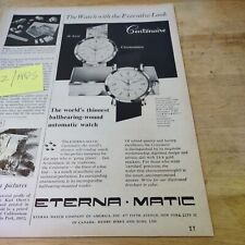 Anuncio de revista de reloj Centenrire Eternal Matic 1958 segunda mano  Embacar hacia Argentina