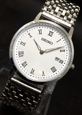 Relógio de pulso masculino Seiko quartzo data fina mostrando feito no Japão nova bateria comprar usado  Enviando para Brazil