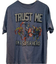 Camiseta masculina azul super macia MARVEL COMICS Trust Me I'm A Superhero GG comprar usado  Enviando para Brazil