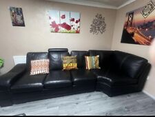 Black leather corner for sale  DEWSBURY