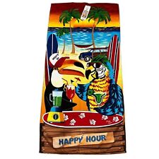 Papagaio Dohler Happy Hour - Toalha de praia de veludo - 30 x 60" - Nova comprar usado  Enviando para Brazil
