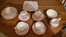Royal Tuscan fine English bone china pink tea set 17 pieces  for sale  UXBRIDGE