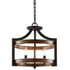 Pingente conversível semi nivelado Kira Home Woodrow 15" 3 luzes fazenda industrial comprar usado  Enviando para Brazil