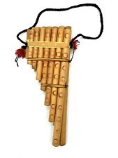Pipa de flauta de pan natural hecha a mano de bambú con correa (instrumento musical tribal) segunda mano  Embacar hacia Argentina