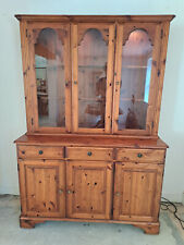 Used, Ducal Antique Pine Three Door Glass Fronted Dresser in "Hampshire" Finish for sale  ROMSEY