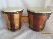 Vintage Multi-Woods Musical Instrument Connected BONGO DRUMS Percussion for sale  Shipping to South Africa