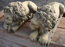 Pair sleeping lions for sale  HORSHAM