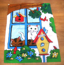 Usado, Placa de boas-vindas House FLAG BANNER primavera verão gatinhos gatos pássaros casas vintage anos 90 comprar usado  Enviando para Brazil