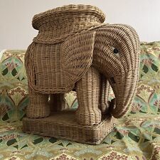 1960s Original Vintage Wicker Rattan ELEPHANT Large Side Table BEAUTIFUL 20” for sale  Shipping to South Africa