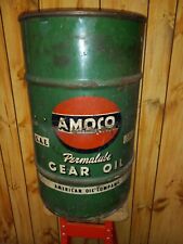 Vintage 16 gallon Amoco drum gear oil can Gas Grease Garage barrel automotive for sale  Turtle Creek