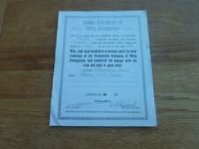 1975 original certificate for sale  BRIGHTON