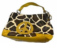 PEACE GIRAFFE DESIGNER BEDAZZLED HANDBAG PURSE TOTE for sale  Shipping to South Africa