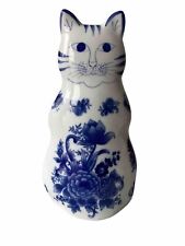 pottery cat blue for sale  TREORCHY
