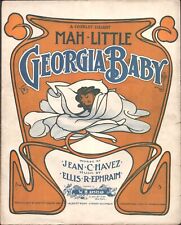 1902 MAH LITTLE GEORGIA BABY antique Jazz sheet music ARTIE HALL DEDICATION for sale  Shipping to South Africa
