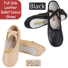 Criss Cross Full Sole Leather Ballet Dance Shoes Adult Kids Pointe Shoe Pumps UK for sale  Shipping to South Africa