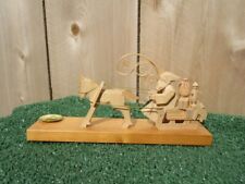 Echt Erzgebirge Holzkunst Mit Herz Wood Santa Sleigh Reindeer Candle Holder for sale  Shipping to South Africa