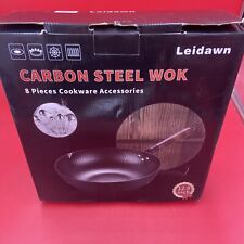 Wok de acero al carbono Leidawn 12,8" - 11 piezas Woks y sartenes para freír con mango de madera segunda mano  Embacar hacia Argentina