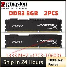KINGSTON HyperX FURY DDR3 1333 16 GB KIT 2x 8 GB PC3-10600 DIMM de memoria RAM de escritorio segunda mano  Embacar hacia Argentina