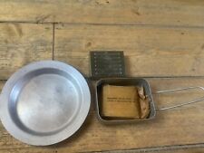 Vintage Billy can Mess tin set Hexamine solid fuel cooker + Tin plate for sale  Shipping to Ireland