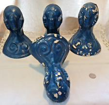 4 Vintage Painted Blue Bathtub Large 6” Claw foot Cast Iron Tub Feet Ornate for sale  Shipping to South Africa