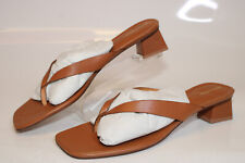 Reformation Dana Block Heel Leather Sandals Pecan Brown NEW T-Strap Shoes for sale  Shipping to South Africa