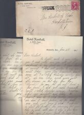 1897 Evansville Indiana Hotel Randall narożna okładka z listem do Hackletstown NJ, używany na sprzedaż  Wysyłka do Poland