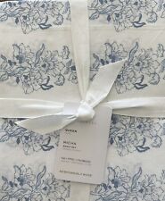 Usado, Conjunto de lençóis queen de algodão estampado Pottery Barn Micha azul comprar usado  Enviando para Brazil