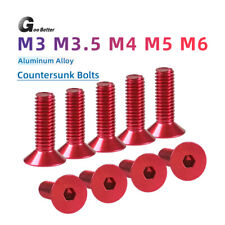 Parafusos Allen parafusos anodizados - vermelho escuro soquete cabeça plana liga de alumínio M3-M6 comprar usado  Enviando para Brazil